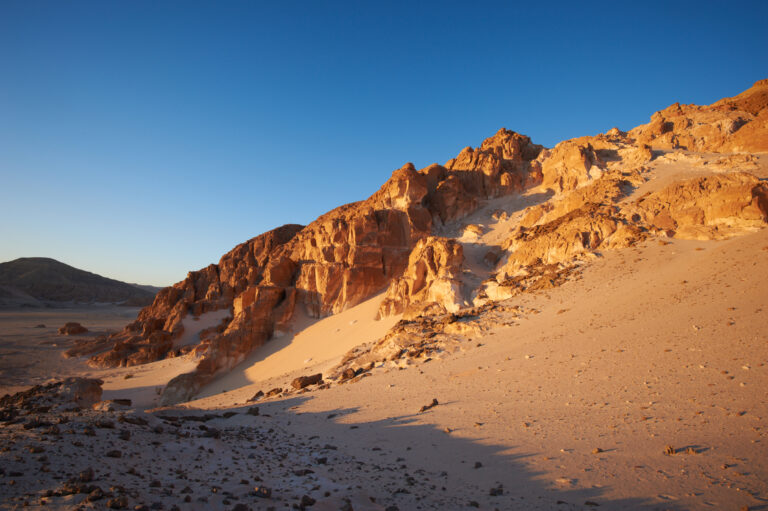 Valley in the Sinai desert with mountains and rocks
