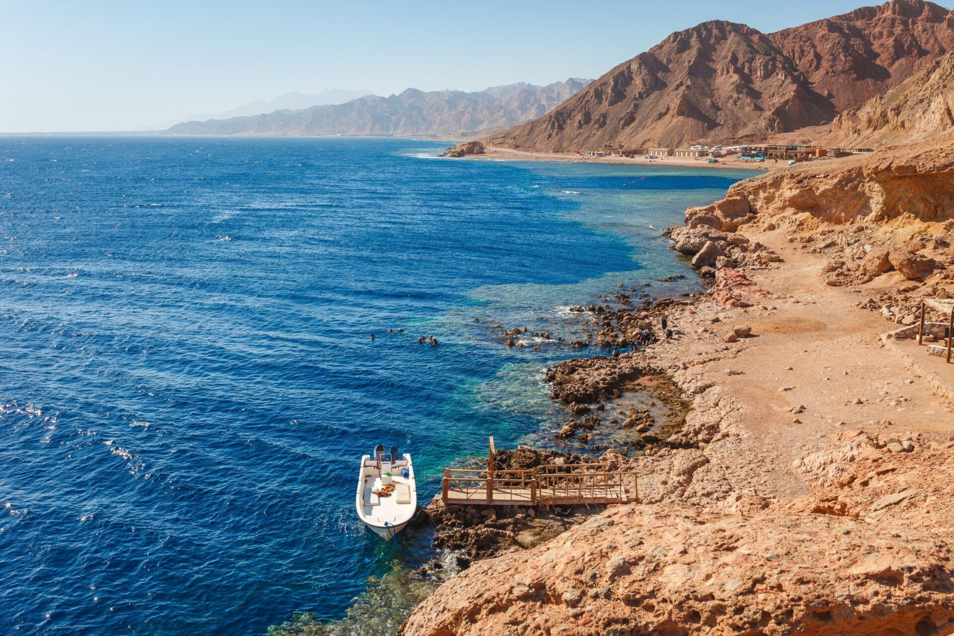 Sea coast in Dahab near Blue Hole diving at the Red Sea, Sinai, Egypt